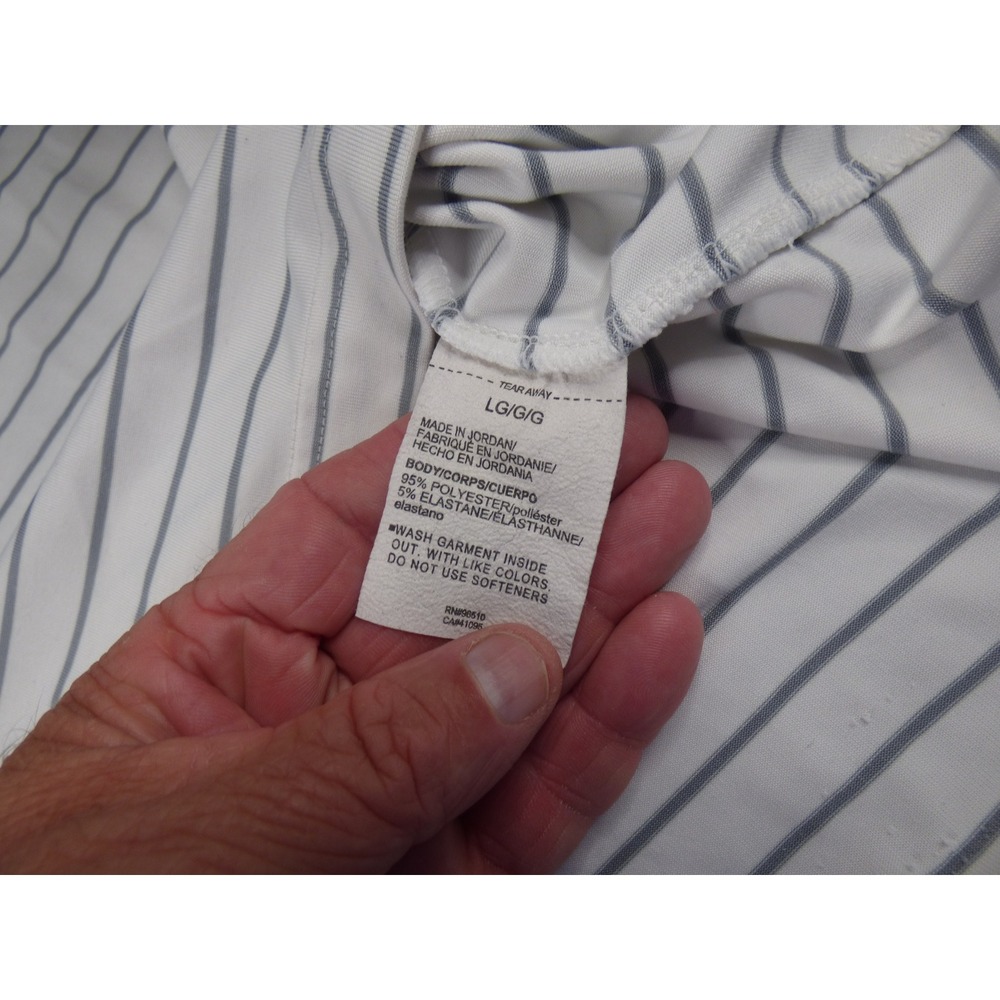 Under Armour Playoff Polo Mens Large White Grey Striped Short Sleeve Golf Shirt - Picture 8 of 12